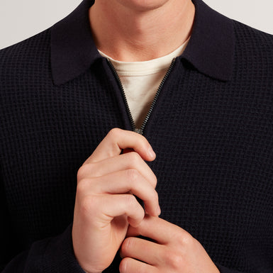 FENRYS: Waffle Stitch Zip Thru