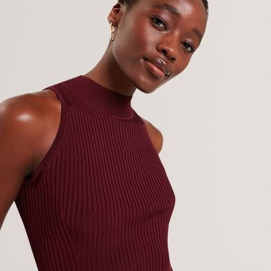 RULZA: High Neck Knitted Sleeveless Top