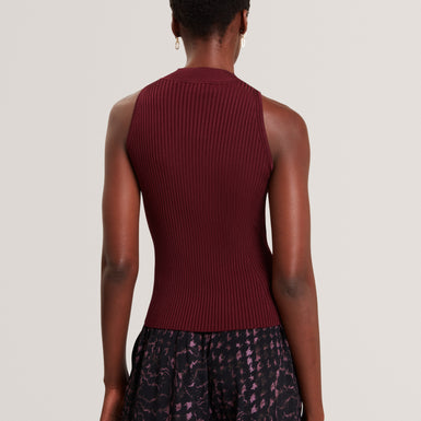 RULZA: High Neck Knitted Sleeveless Top