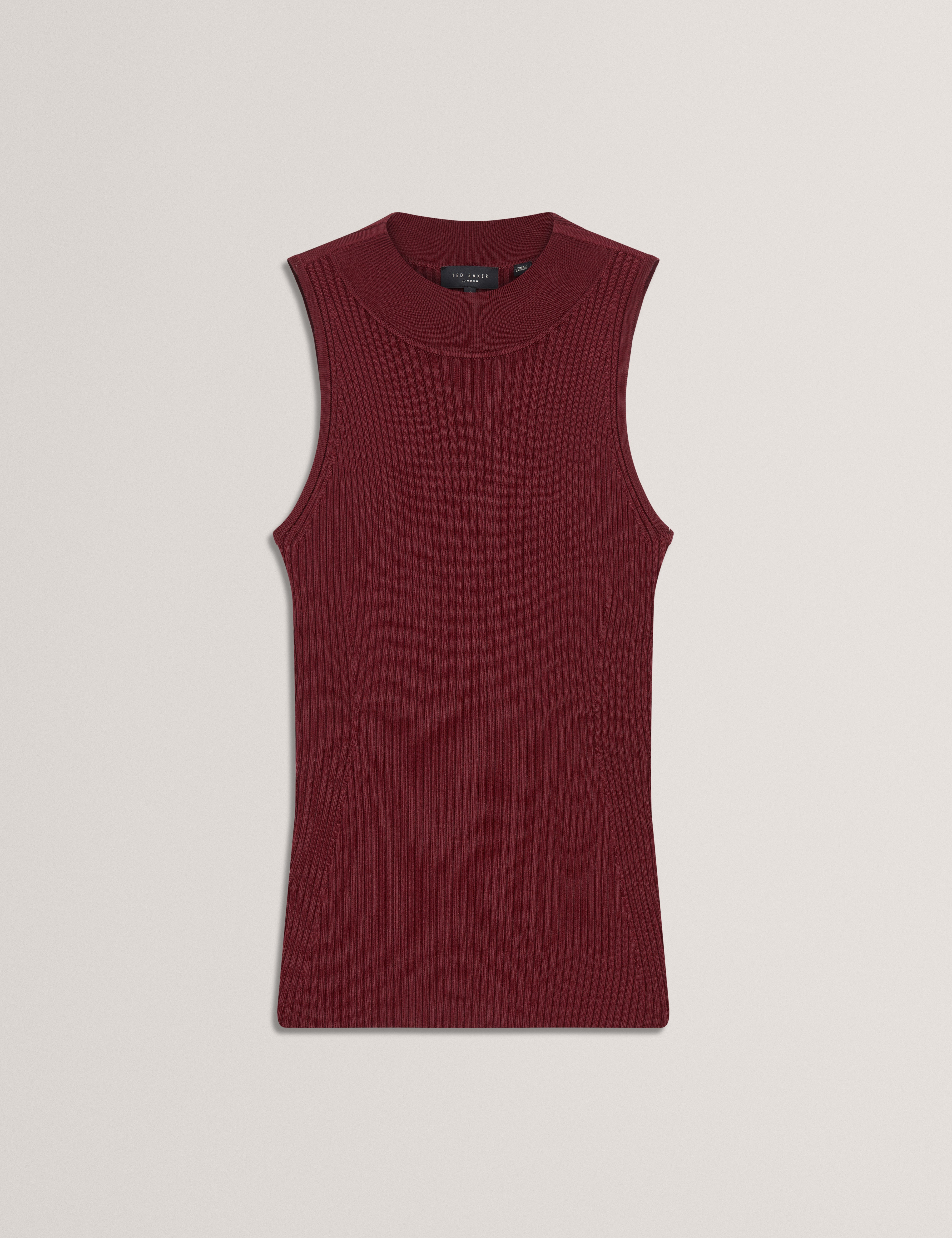 RULZA: High Neck Knitted Sleeveless Top