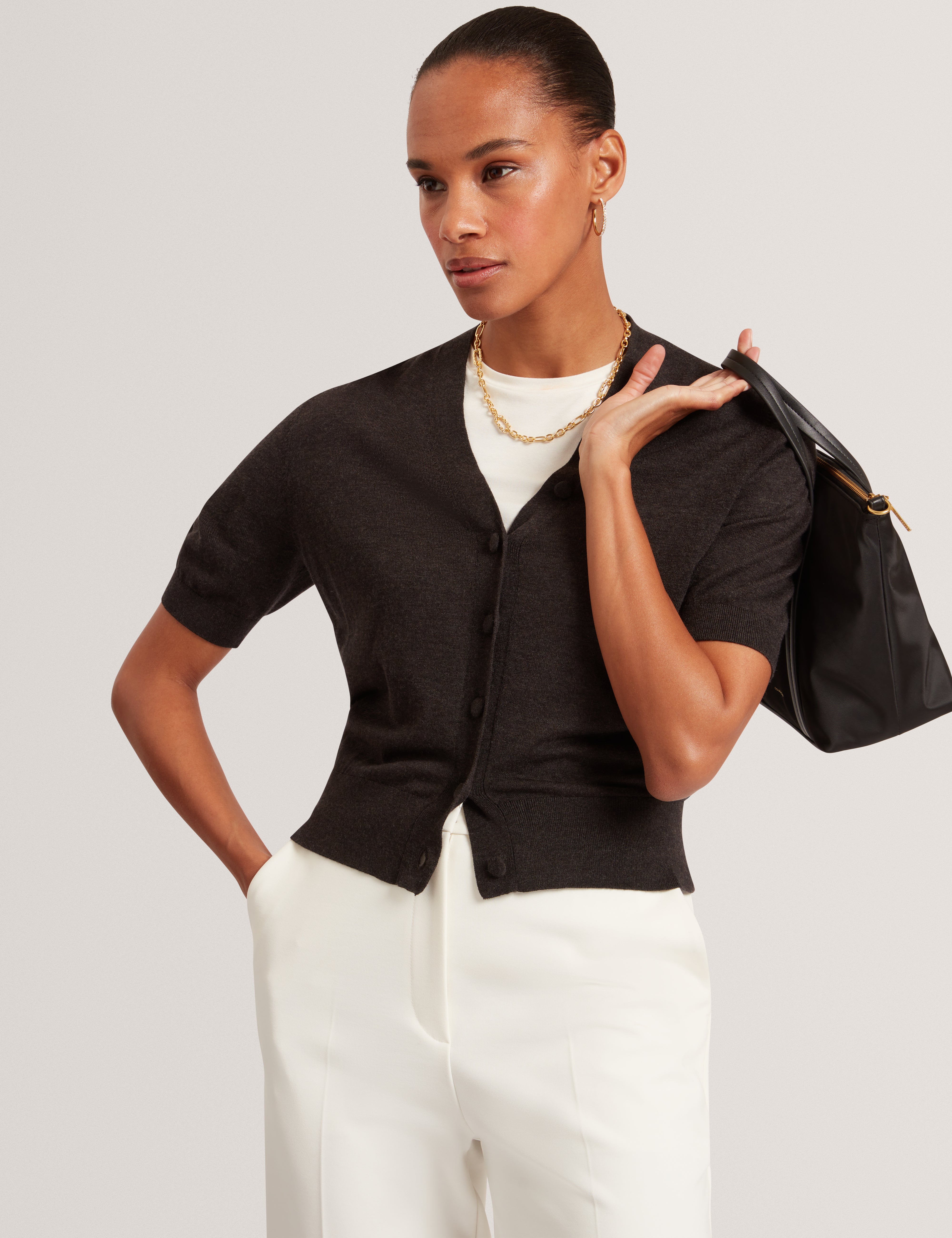 DAZLIA: Knitted Short Sleeve Cardigan