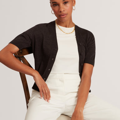 DAZLIA: Knitted Short Sleeve Cardigan