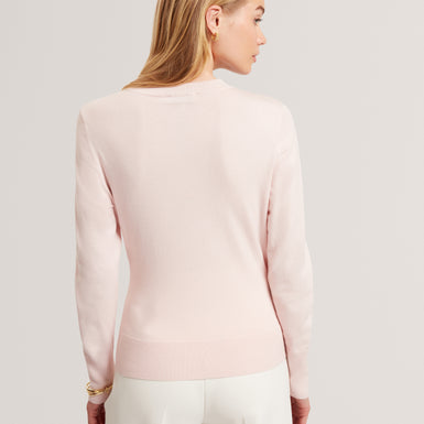 LESLAY: Draped Front Knitted Long Sleeve Top
