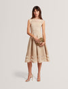 SAALLI: Knitted Skater Dress With Invisible Pane