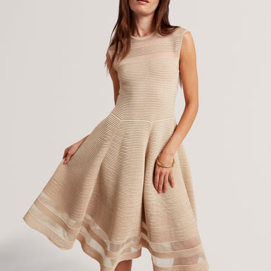 SAALLI: Knitted Skater Dress With Invisible Pane