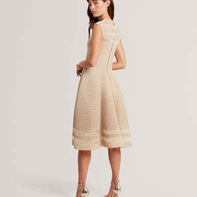 SAALLI: Knitted Skater Dress With Invisible Pane