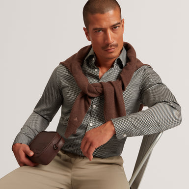 JOZEF: LS Slim Mini Geo Print Shirt