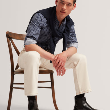 SEF: LS Slim Fit Circle Geo Print Shirt