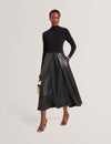 NOVIVA: Midi Dress With Faux Leather Skirt