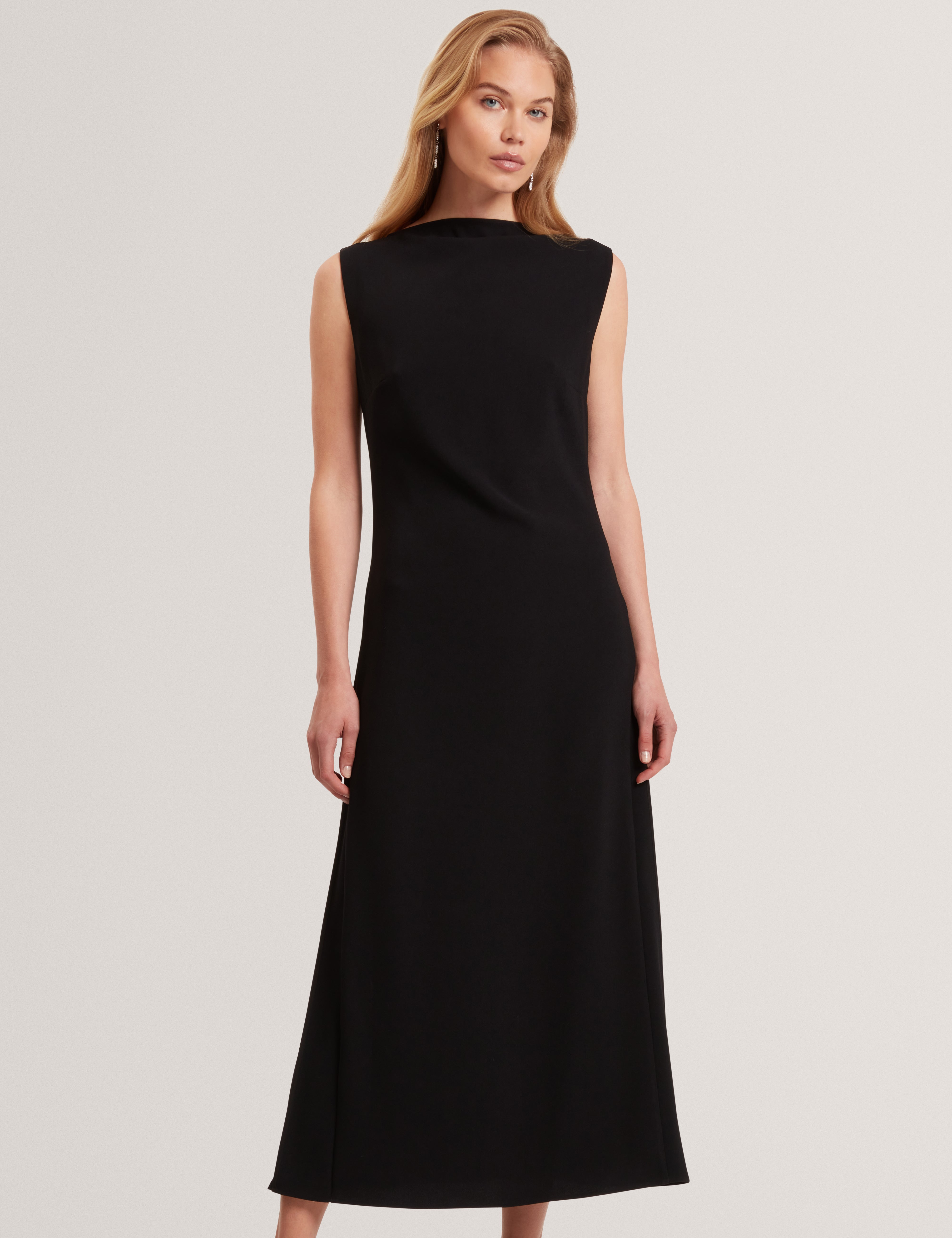 DAHRCY: Sleeveless Midi Dress With Pleat Detail