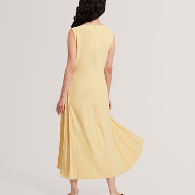 DAHRCY: Sleeveless Midi Dress With Pleat Detail