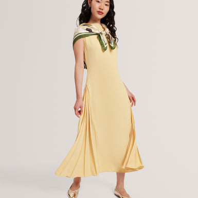 DAHRCY: Sleeveless Midi Dress With Pleat Detail