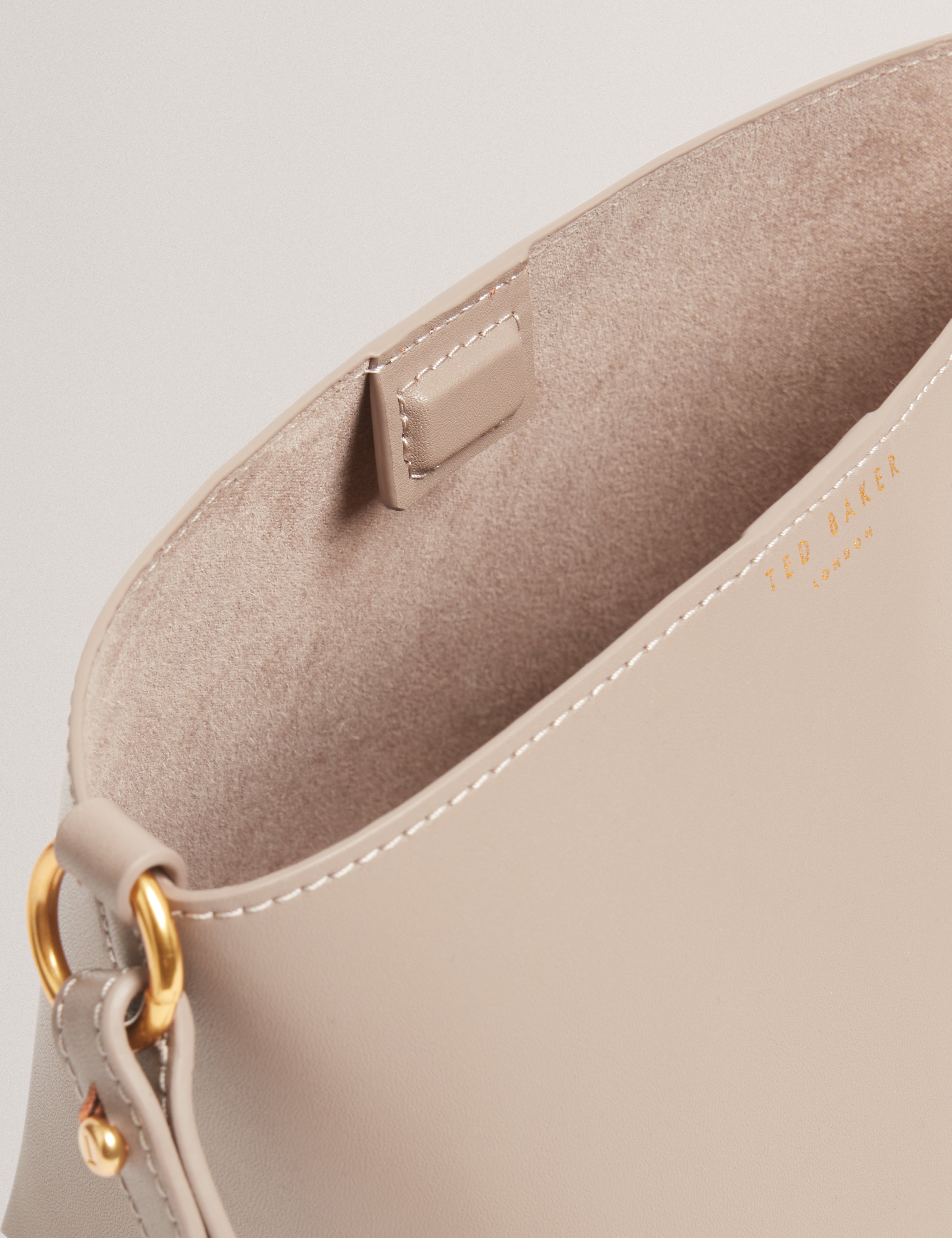 WAVELY: Weave Handle Leather Small Bucket Bag