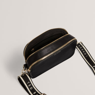 LUCEELE: Webbing Leather Crossbody Bag