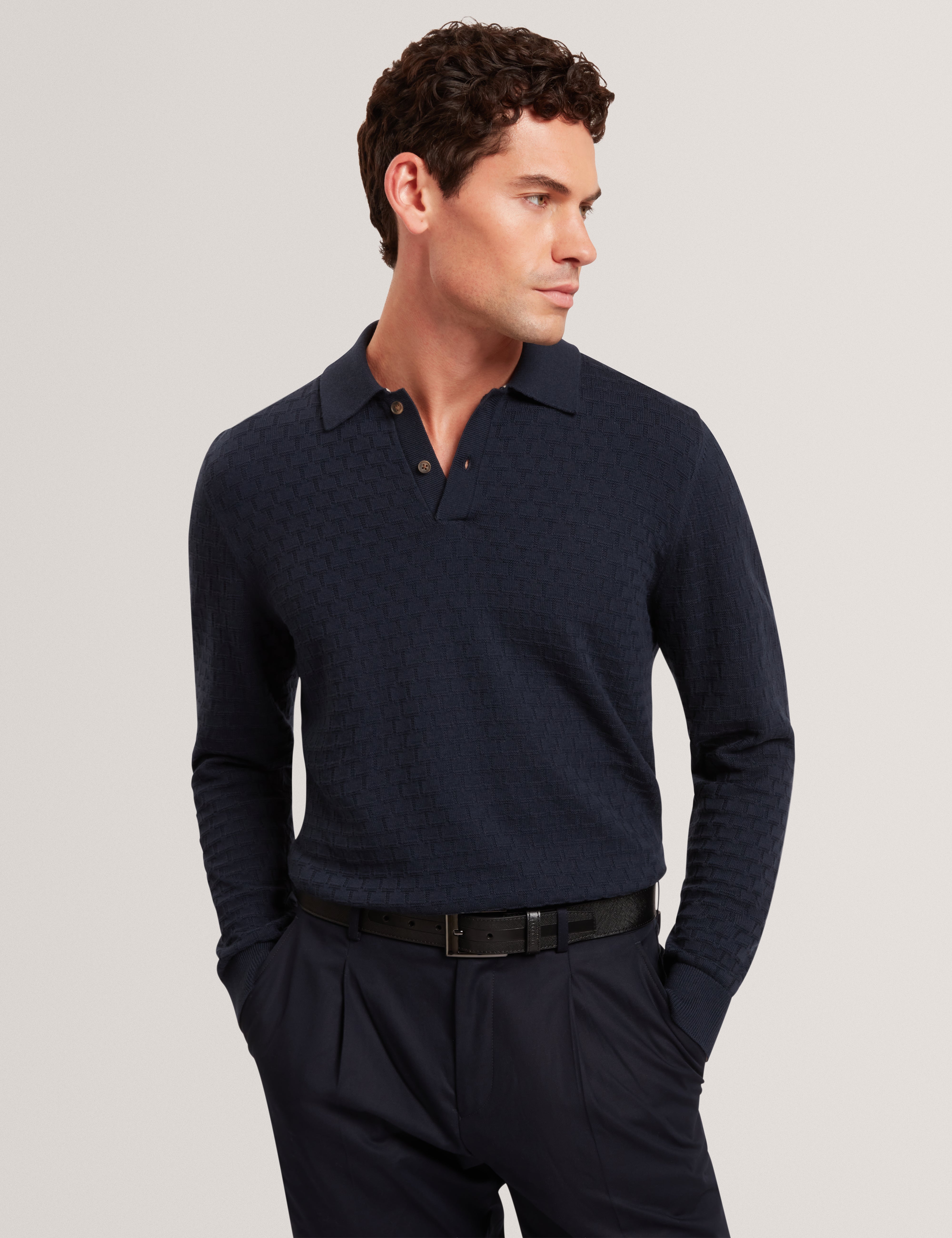GATEN: LS T Stitch Polo