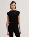 Women's LAYYNII-Invisible Yarn Knit Top Black