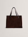 Women's ANNIEYY-Script Detail Large Suede Tote