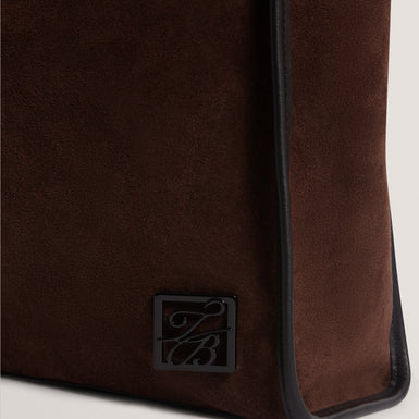 Women's ANNIEYY-Script Detail Large Suede Tote