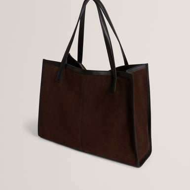 Women's ANNIEYY-Script Detail Large Suede Tote