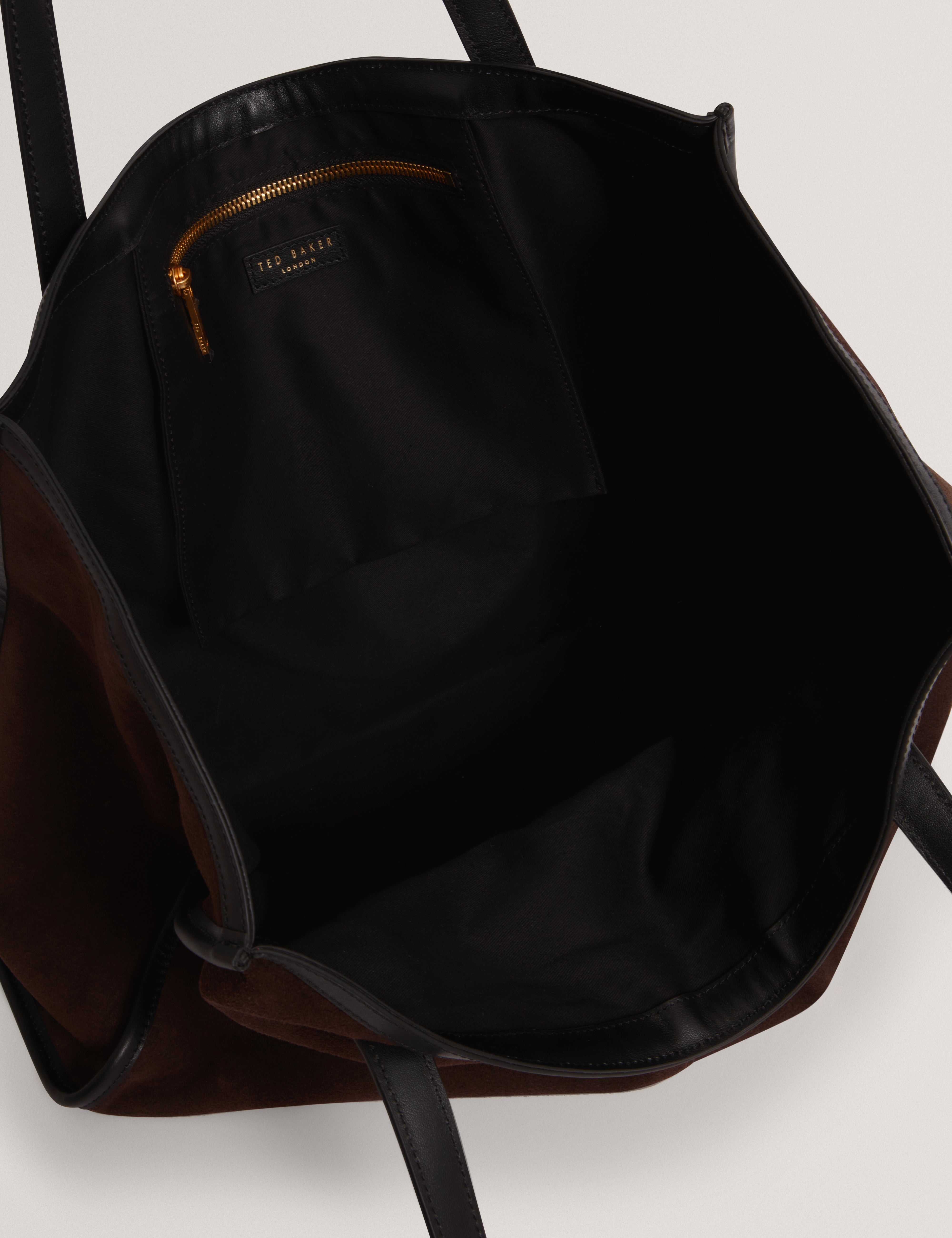 Women's ANNIEYY-Script Detail Large Suede Tote