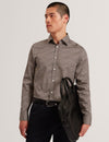 AGNAR: LS Regular Fit Wave Geo Print Shirt