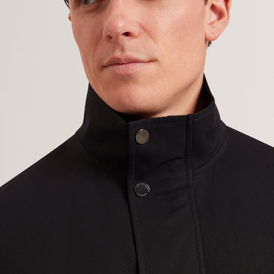 RUABON: Nylon Funnel Neck Jacket With Mock Liner