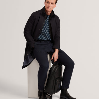 RUABON: Nylon Funnel Neck Jacket With Mock Liner