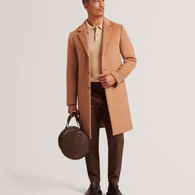 ALERTON: Slim Fit Wool Blend City Overcoat