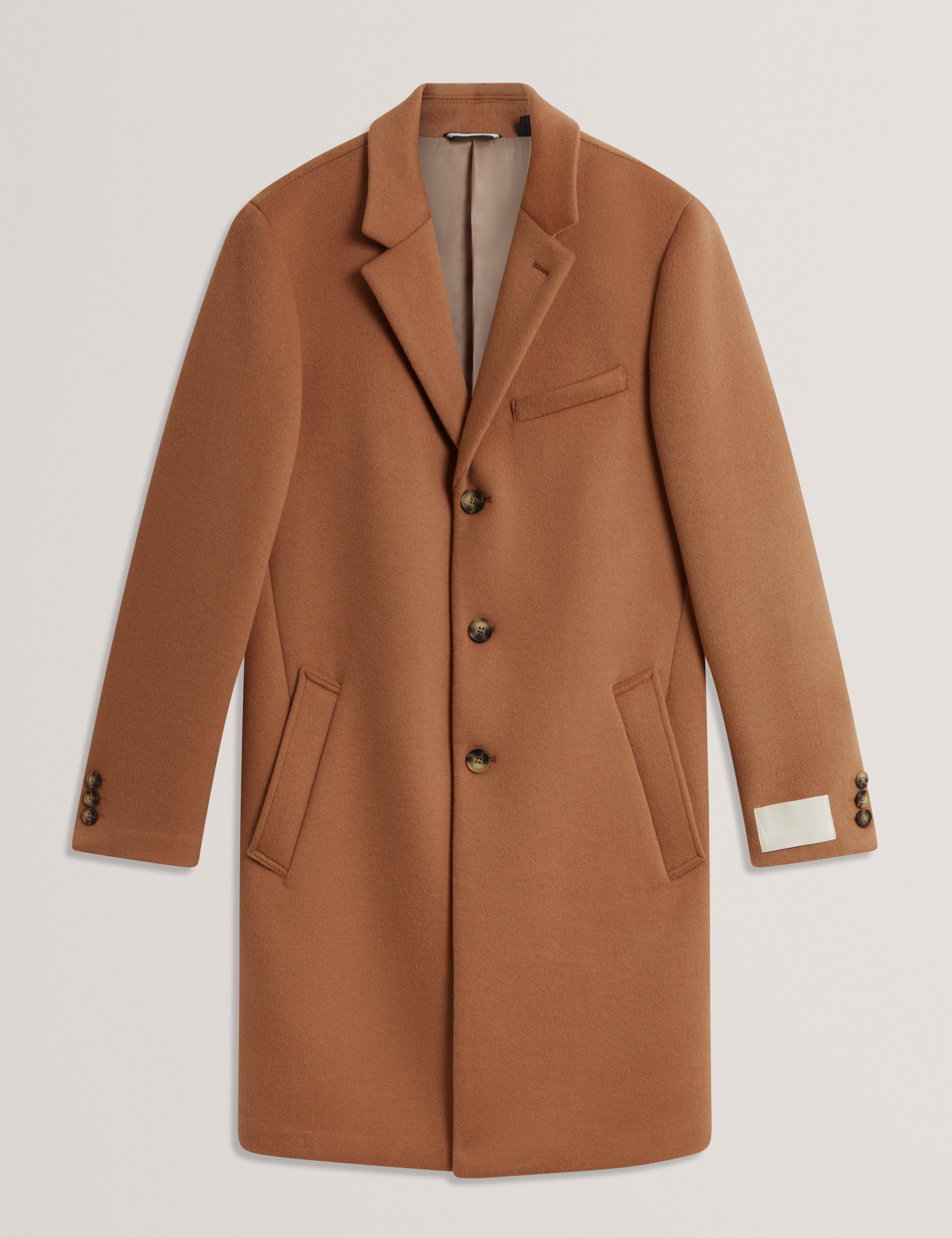 ALERTON: Slim Fit Wool Blend City Overcoat