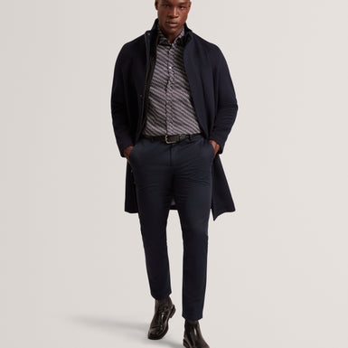 MORLEEY: Wool Blend Funnel Neck Coat