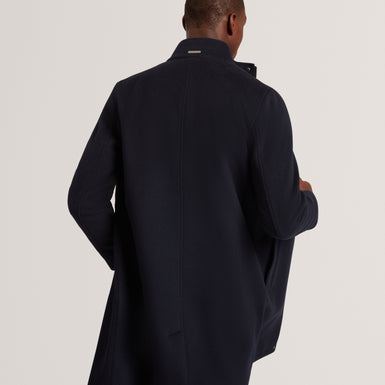 MORLEEY: Wool Blend Funnel Neck Coat