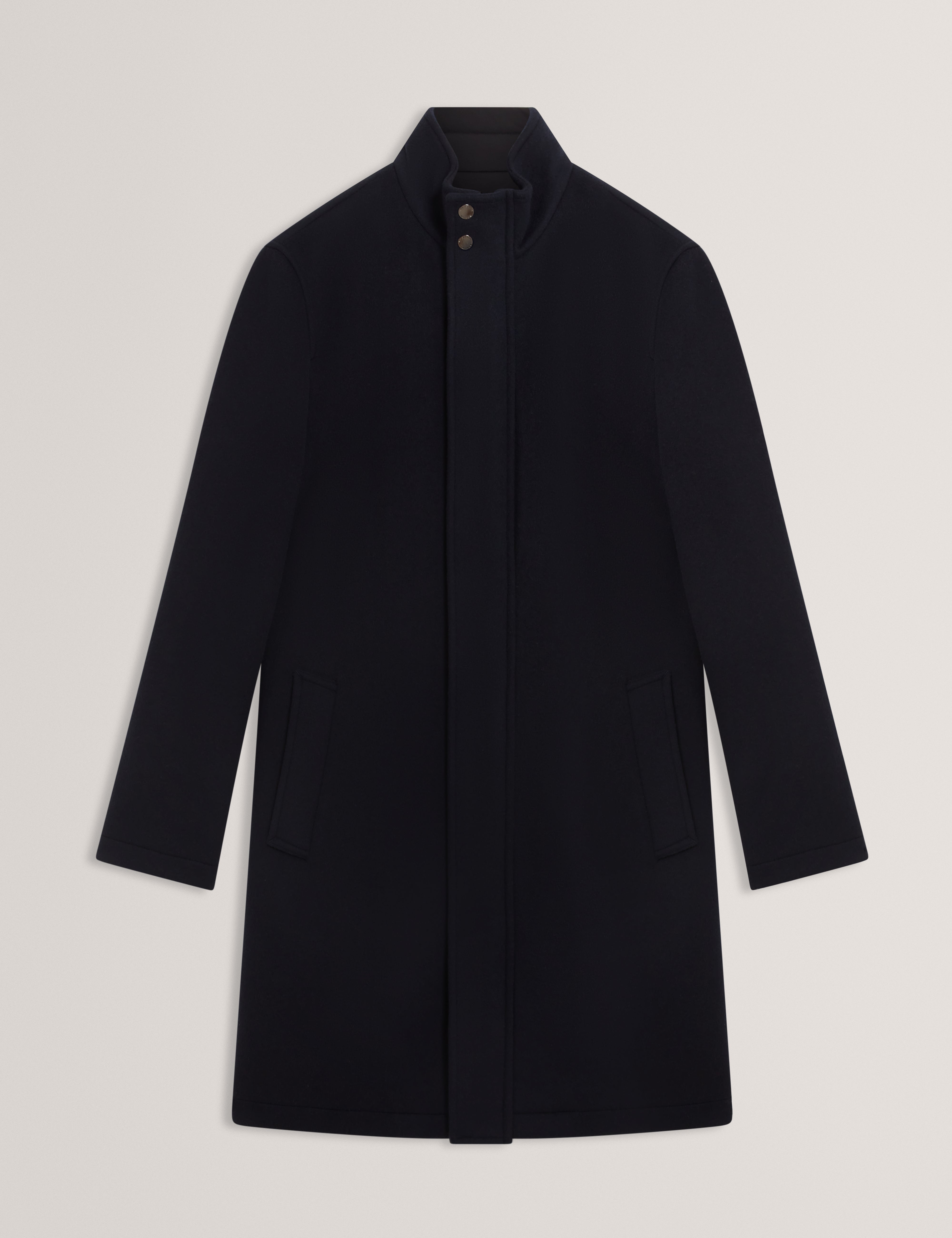 MORLEEY: Wool Blend Funnel Neck Coat