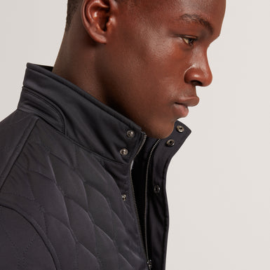 HOLLBEC: Regular Fit Diamond Quilted Coat
