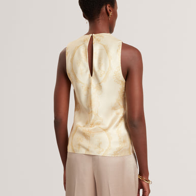 COBLA: Print Sleeveless Drape Neck Top
