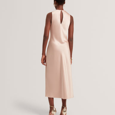 LIIMAA: Drape Neck Midi Dress