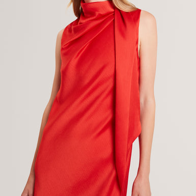 GOANA: Sleeveless Neck Tie Midi Dress