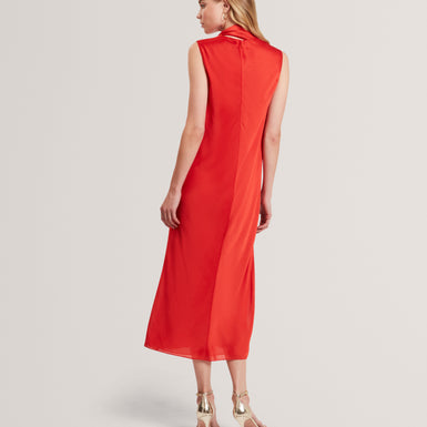 GOANA: Sleeveless Neck Tie Midi Dress
