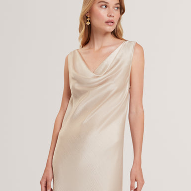 MIINTA: Cowl Neck Midi Dress