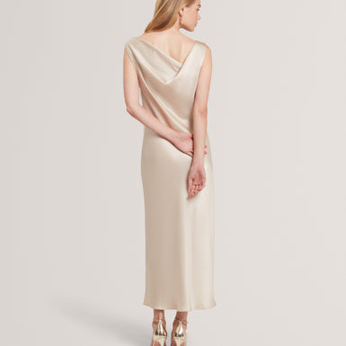 MIINTA: Cowl Neck Midi Dress