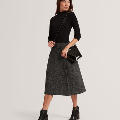 EKAAD: Tailored Boucle Dress with Knitted Top