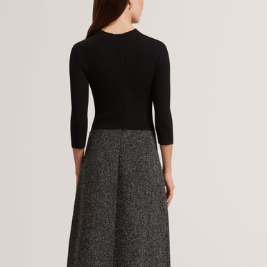 EKAAD: Tailored Boucle Dress with Knitted Top