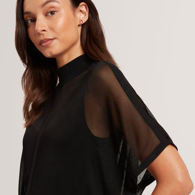 IBISSA: Knitted Top with Sheer Detailing