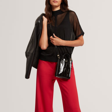 IBISSA: Knitted Top with Sheer Detailing