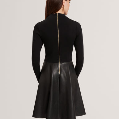 MILIOA: Mini Dress With Faux Leather Skirt