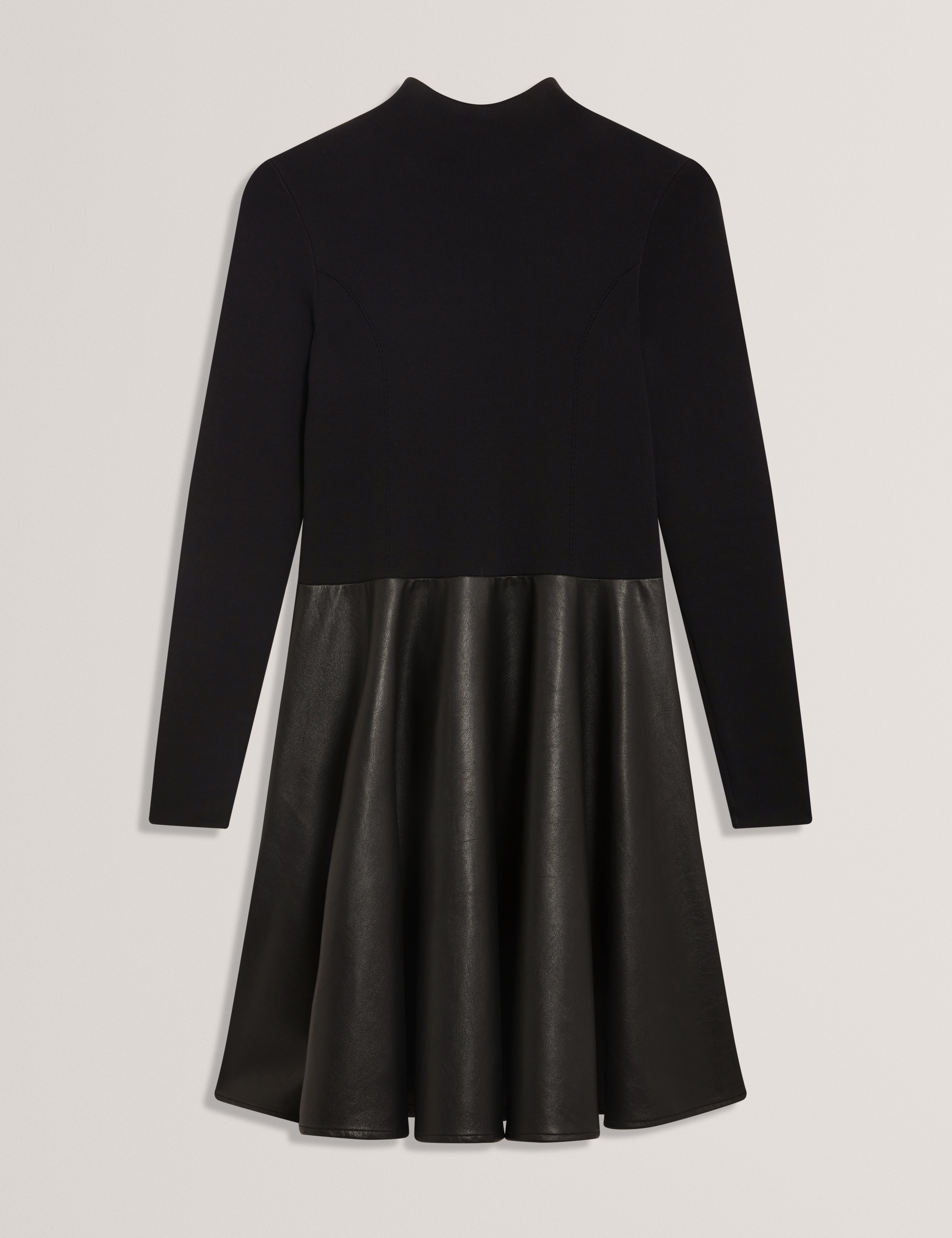 MILIOA: Mini Dress With Faux Leather Skirt