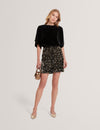 PEARSOM: Velvet Sequin Mini Skirt