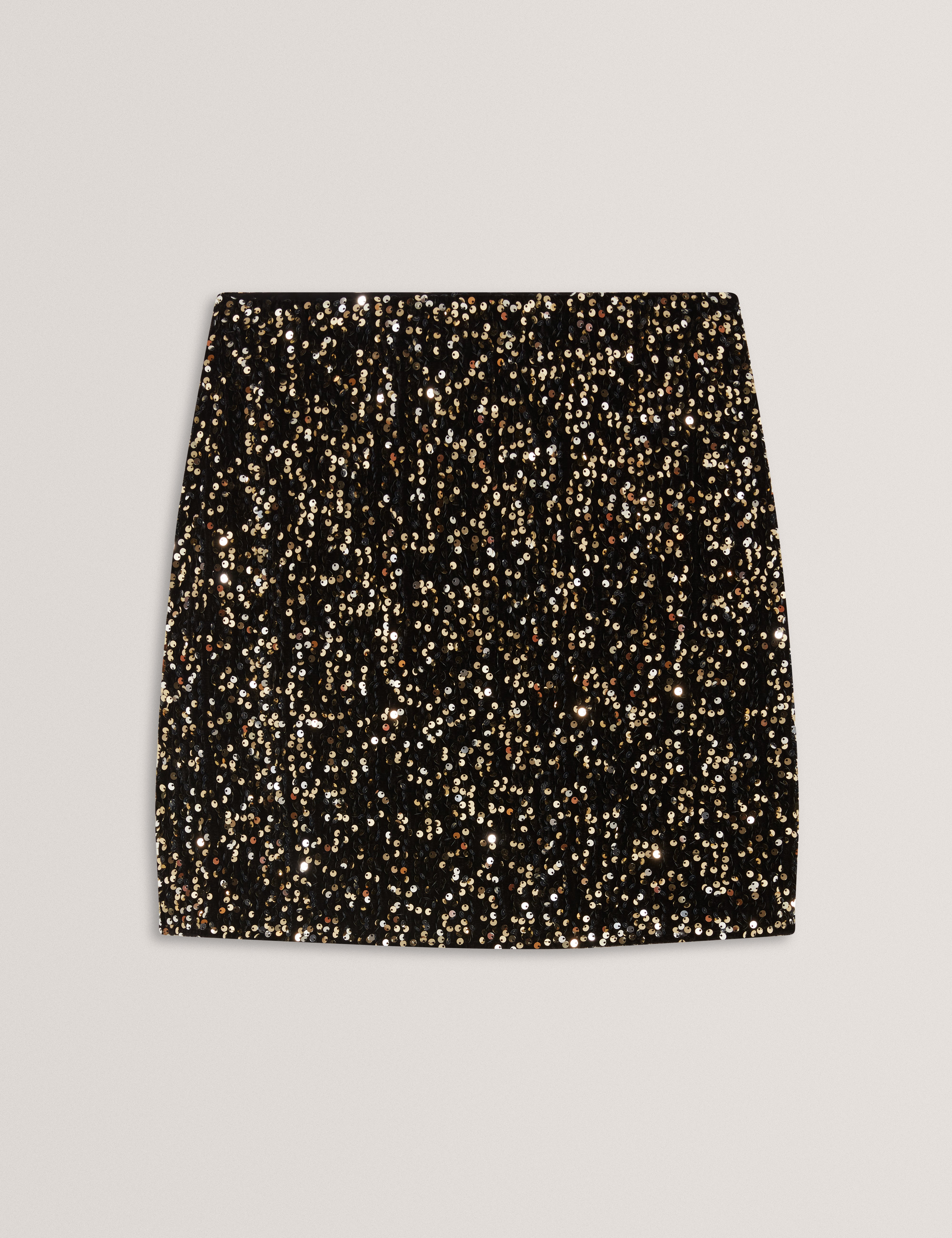PEARSOM: Velvet Sequin Mini Skirt
