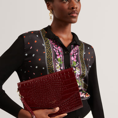 WESSLIE: Croc Effect Icon Envelope Pouch