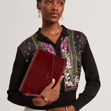 WESSLIE: Croc Effect Icon Envelope Pouch