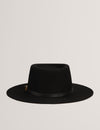 JILLLI: Buckle Detail Wool Blend Felt Hat